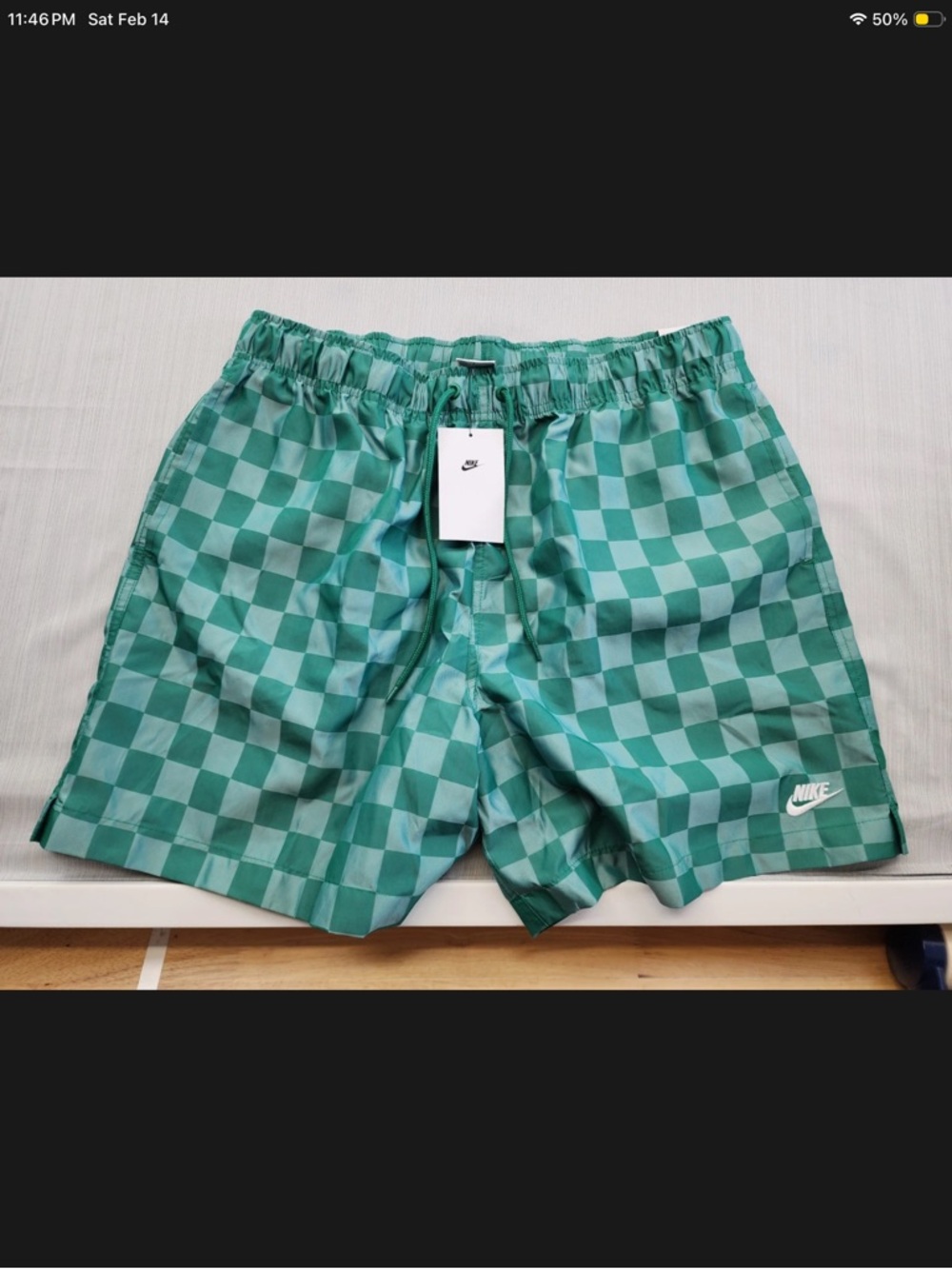 Nike Teal Checkerboard NWT shorts Medium and Large men